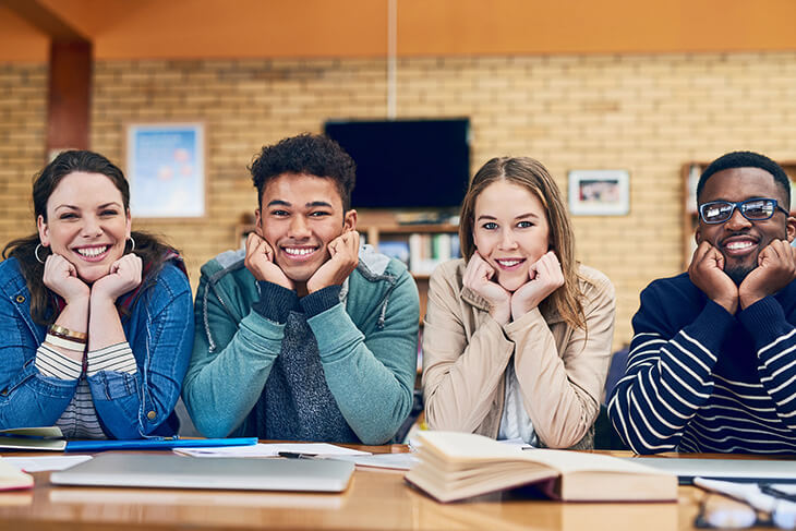 Friends studying together